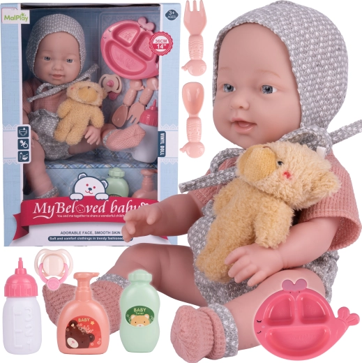 Muñeca bebé con accesorios y osito My Beloved Baby