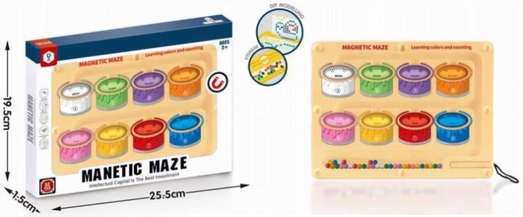 Laberinto magnético con bolitas de colores