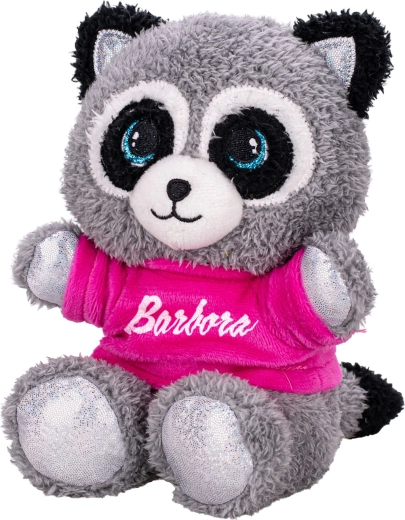 Mapache de peluche con camiseta 17 cm