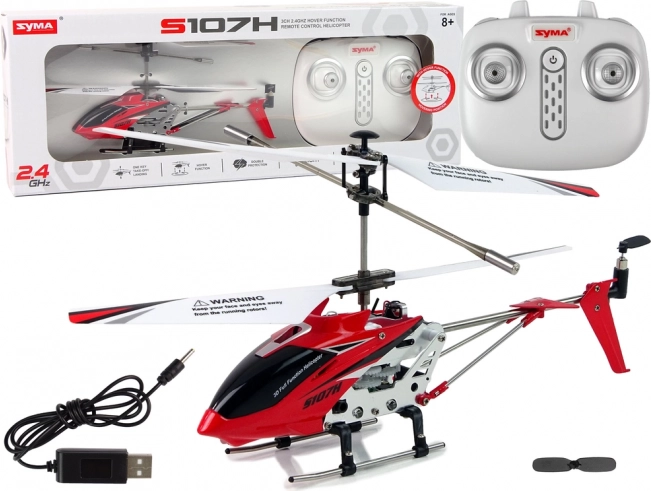 Helicóptero RC SYMA S107H 2,4 GHz – rojo