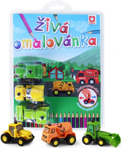 Libro para colorear vivo de vehículos de construcción – set de 3 piezas