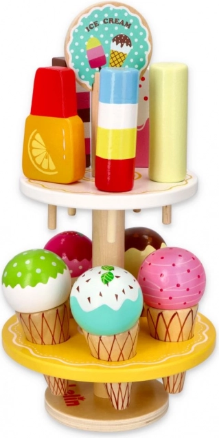 Puesto de helados de madera para niños
