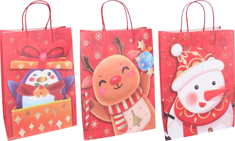 Bolsa de regalo navideña S 22 × 27 × 11 cm - 1 unidad
