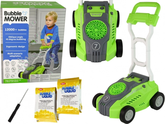 Cortacésped infantil de burbujas verde