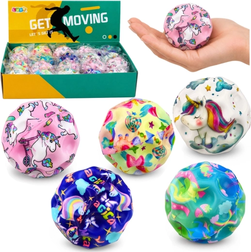 Pelota antiestrés de espuma con hendiduras de unicornios 7 cm - 1 pieza