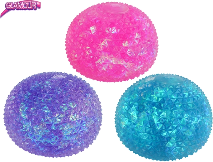 Pelota antiestrés elástica cristalina Glamour Sugar 10 cm (6 uds.)