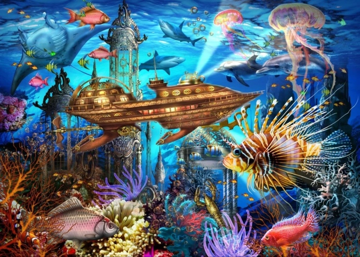 Puzzle Ciudad submarina 500 piezas BLUEBIRD