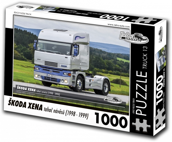 Puzzle RETRO-AUTA Škoda Xena tractora de semirremolque 1000 piezas