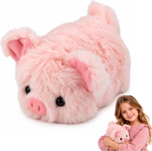 Cerdito de peluche rosa para abrazar, 16 cm