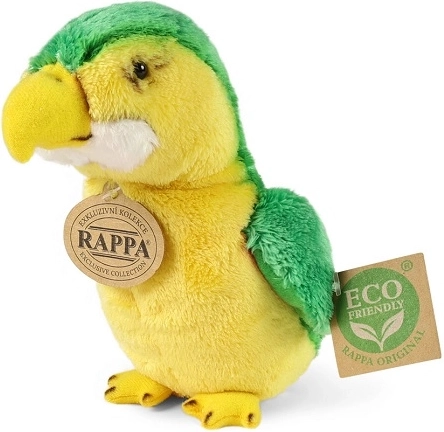 Loro de peluche verde 15 cm eco‑friendly
