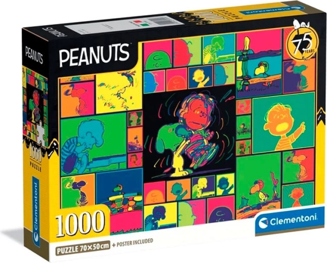Puzzle Clementoni Peanuts, collage colorido, 1000 piezas