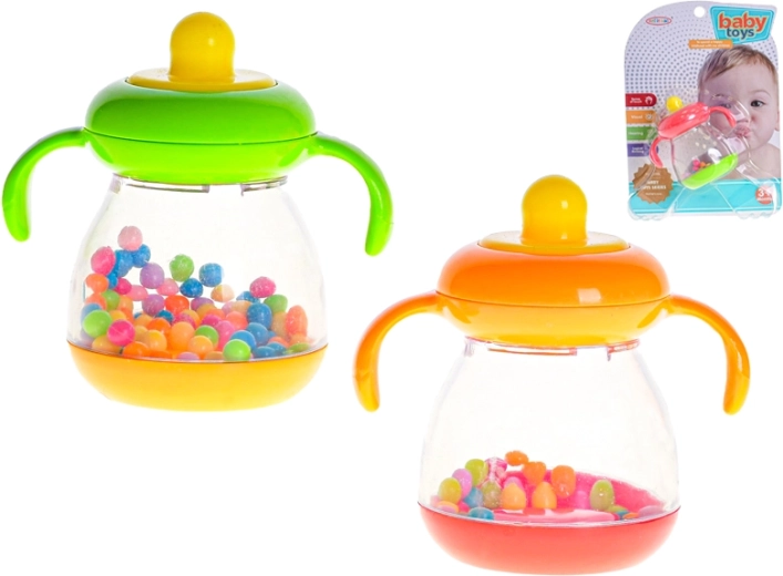 Sonajero con forma de biberón 8 cm, 3 meses+, 3 colores