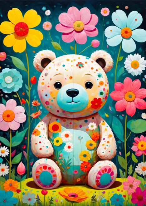 Puzzle Enjoy osito floral, 1000 piezas