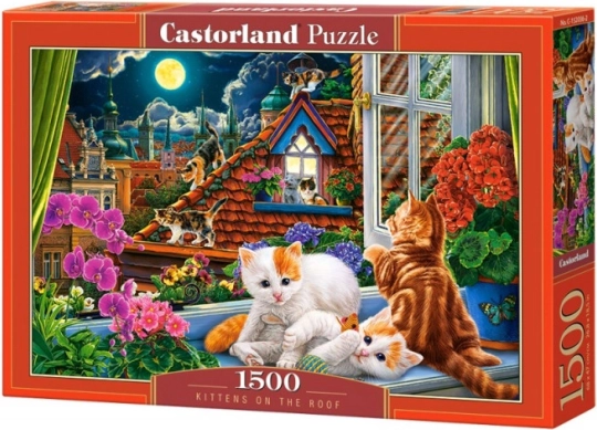 Puzle de 1500 piezas Gatitos en el tejado