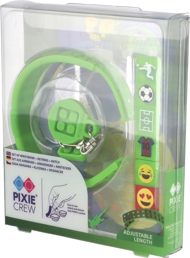 Pixie Crew set 3 en 1 fútbol con pulsera, llavero e insignia