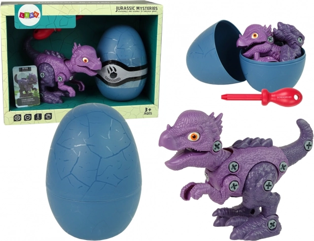 Kit de construcción del dinosaurio STYGIMOLOCH con huevo y destornillador – morado