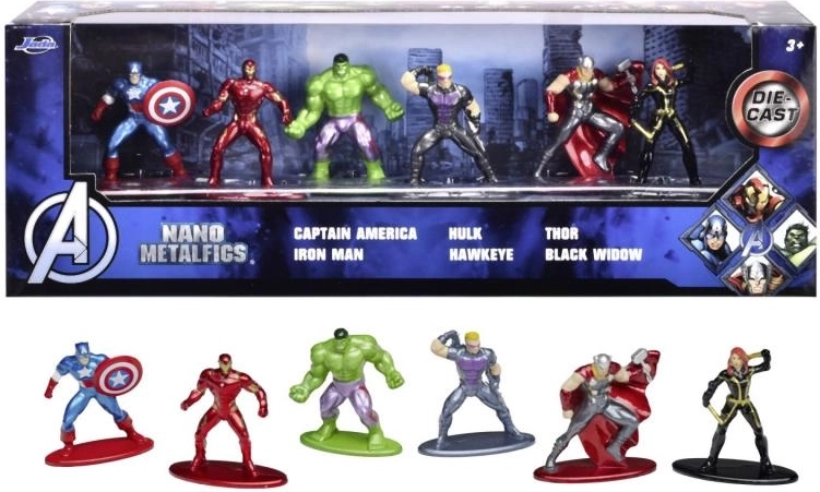 figuras nano coleccionables de metal MARVEL AVENGERS, set de 6 uds (4 cm)