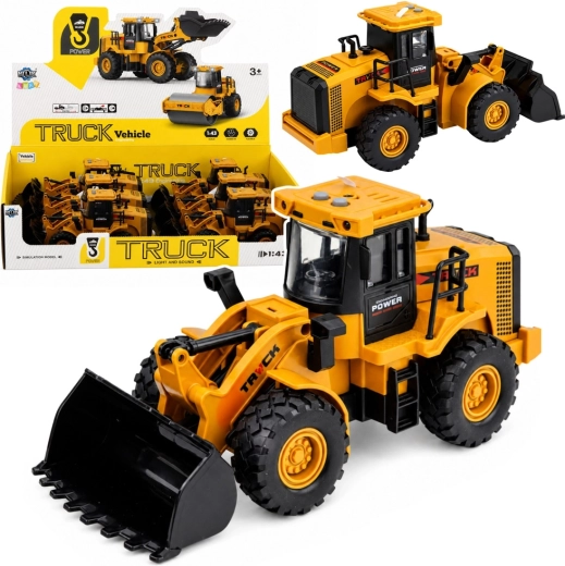 Cargadora de ruedas para niños 1:43 con luces y sonidos, amarillo-negra