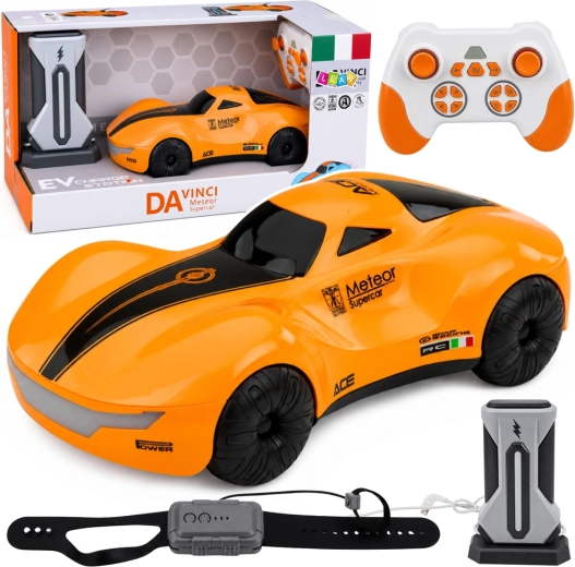 Coche RC moderno con control por gestos, luces LED y efecto de humo 1:16 - 1 unidad