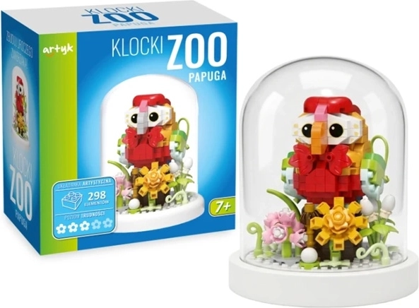 Microconstrucción ZOO loro bajo una cúpula