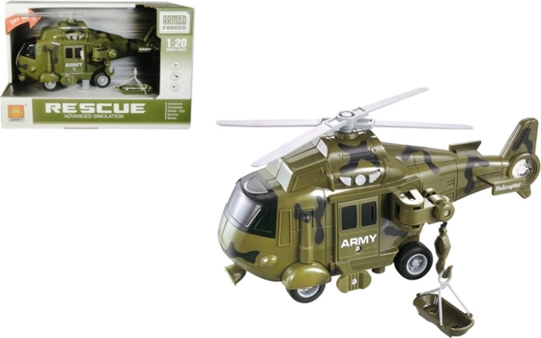 Helicóptero militar con luz y sonido