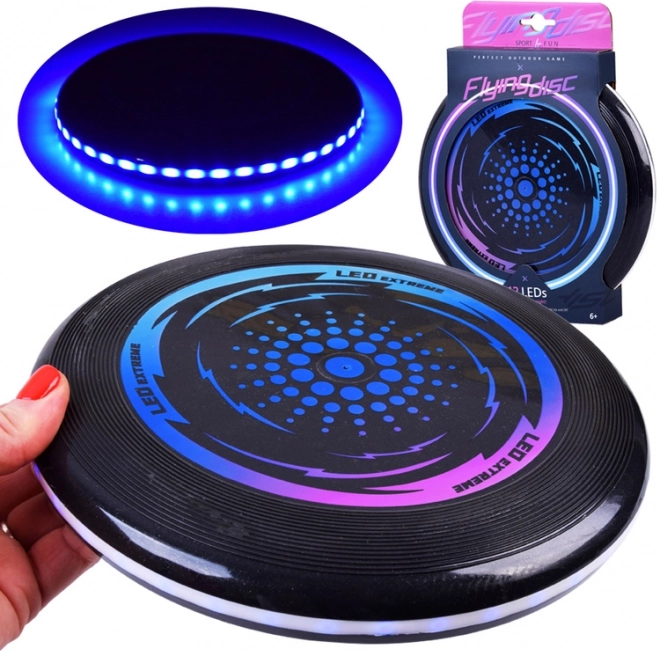 Disco Frisbee LED luminoso de 23 cm para diversión nocturna