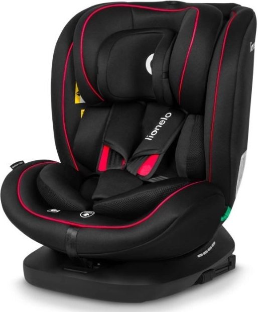 Lionelo silla de coche infantil Bastiaan i-Size 40-150 cm, negro y rojo