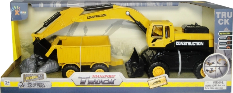 Set de construcción de excavadora y camión volquete para niños