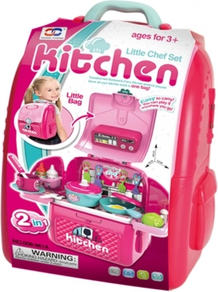 Juego de cocina en mochila