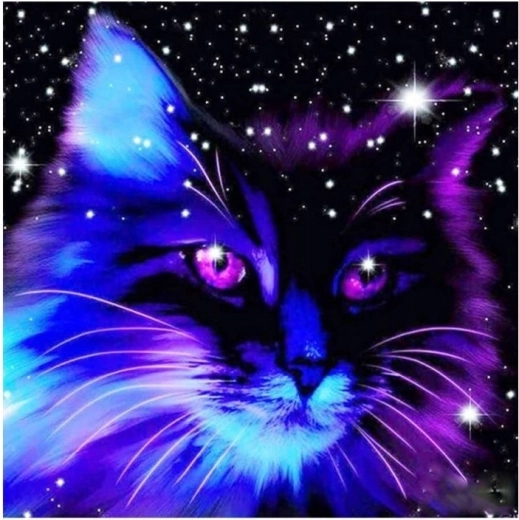 Pintura de diamantes Constelación de gato 30 × 40 cm
