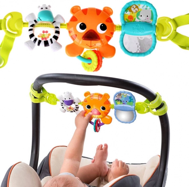 Juguete colgante para cochecito y silla de auto con sonidos y espejo