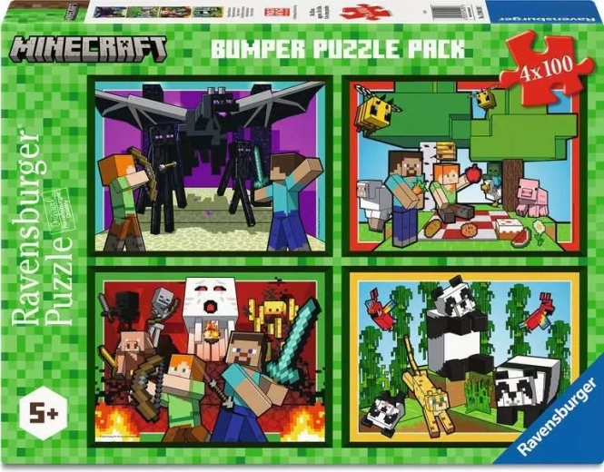 Puzzle Ravensburger Minecraft 4×100 piezas