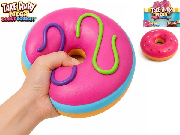 MIKI FUN https://www.mikifun.cz Mega donut blando para apretar (squishy) jumbo elástico 16 cm 2 colores