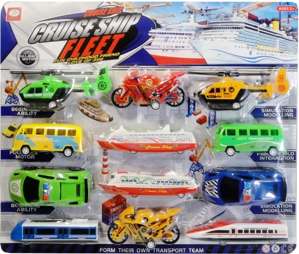Set de juguetes – mix de medios de transporte, 12 uds.