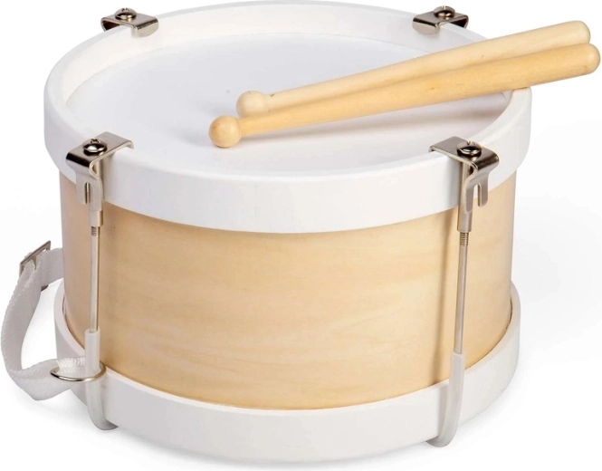 Tambor de madera con correa – natural
