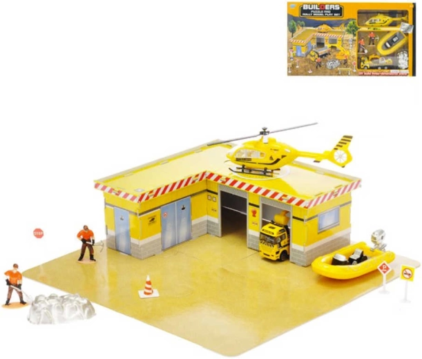 Set de rompecabezas de construcción 33 piezas con 2 coches (metal) y accesorios en caja