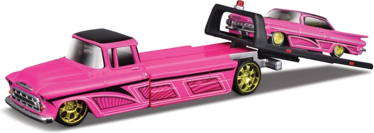 Maisto Design Elite Transport Chevrolet flatbed y Chevrolet Impala SS 1:64