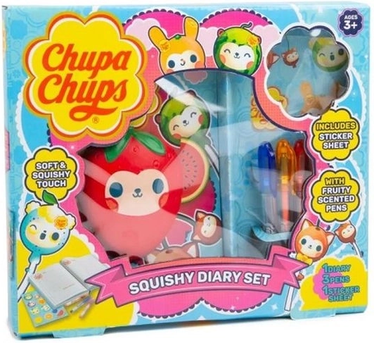 Chupa Chups set escolar Squishy – diario, bolígrafos de gel y pegatinas