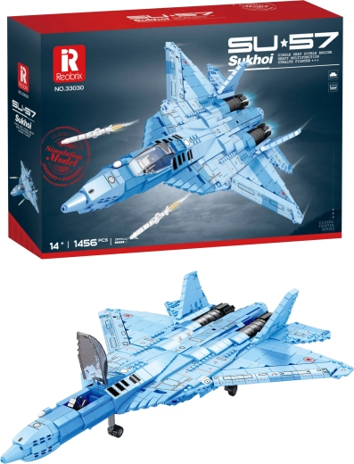 Kit de construcción del caza Su-57 con camuflaje azul (1456 piezas)