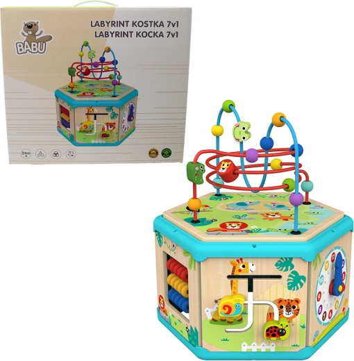 BABU cubo laberinto de madera 7 en 1