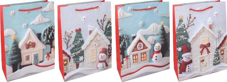 Bolsa de regalo navideña L 30 × 40 × 12 cm - 1 unidad
