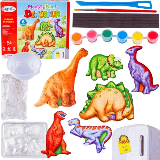 Set creativo DIY para hacer imanes de yeso de dinosaurios