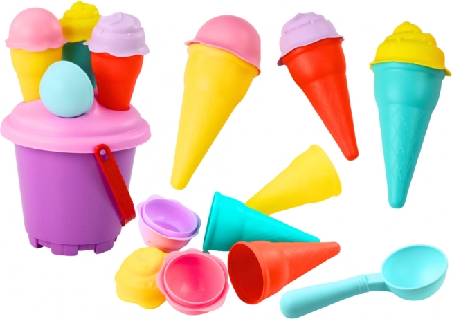 Set de arena de helado con cubo y pala, 6 piezas
