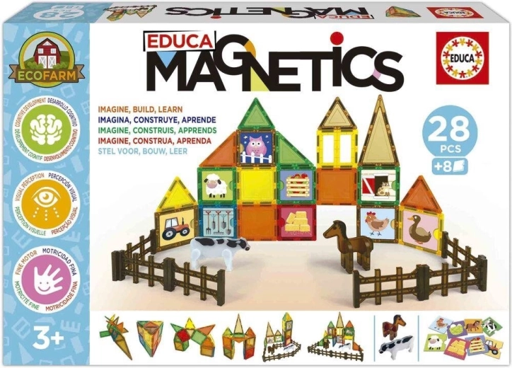 Educa juego de construcción magnético Magnetics eko granja 28 piezas