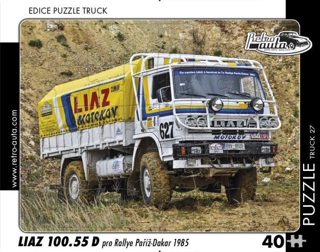 Puzzle de coches retro Truck LIAZ 100.55 D Rallye París–Dakar (1985) 40 piezas
