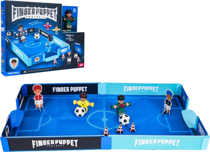Juego de fútbol con dos jugadores, balón y campo