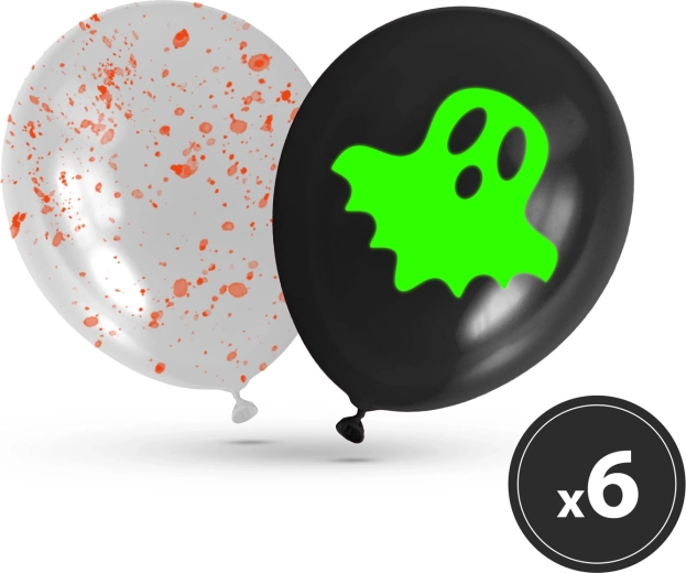 Set de globos de Halloween fosforescentes, 6 unidades