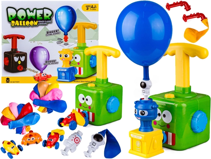 Juguete lanzador con globos rana – set educativo