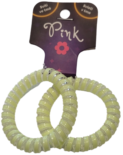 Gomitas espirales luminosas para el cabello PINK, 2 uds