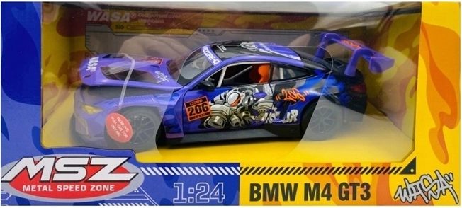Modelo coleccionable de coche MSZ BMW M4 GT3 morado